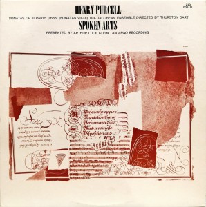 Henry Purcell Sonatas Of III Parts (1683) (Sonatas 1-12) LP2  SA209/210 VG